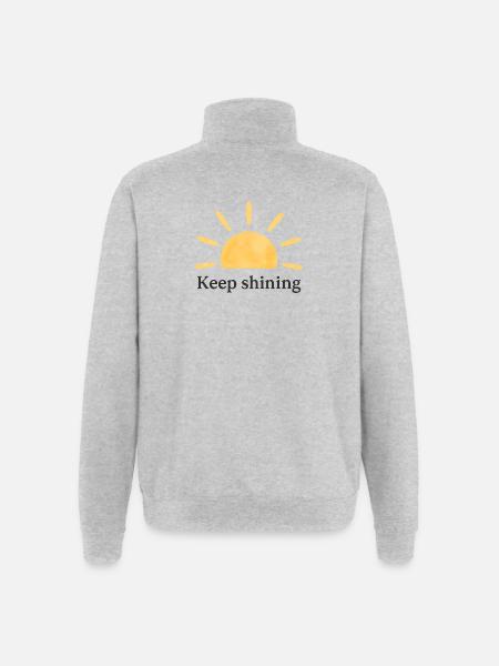 Keep Shining – Sun – Minimalist - Quarter-Zip Sweatshirt - heather grey