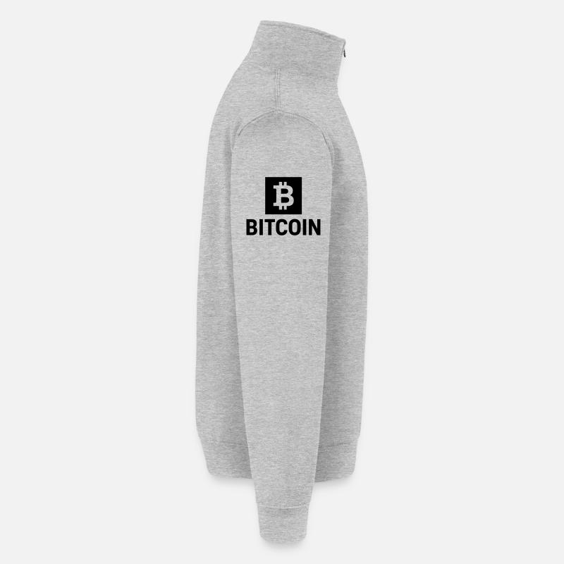 Bitcoin B - Sweat à zip 1/4 - gris chiné