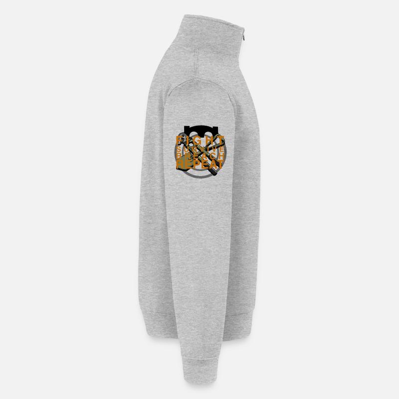 Fight Survival Break Repeat - Quarter-Zip Sweatshirt - heather grey
