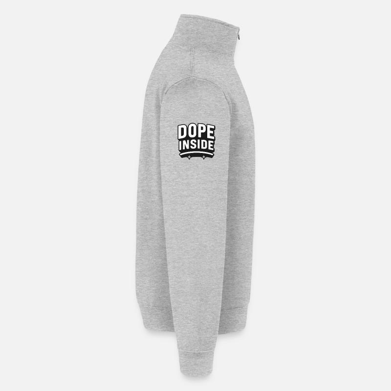 Funny design D*pe inside - Quarter-Zip Sweatshirt - heather grey