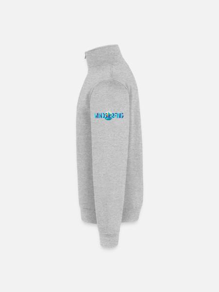 Windsurfing Penguin - Quarter-Zip Sweatshirt - heather grey