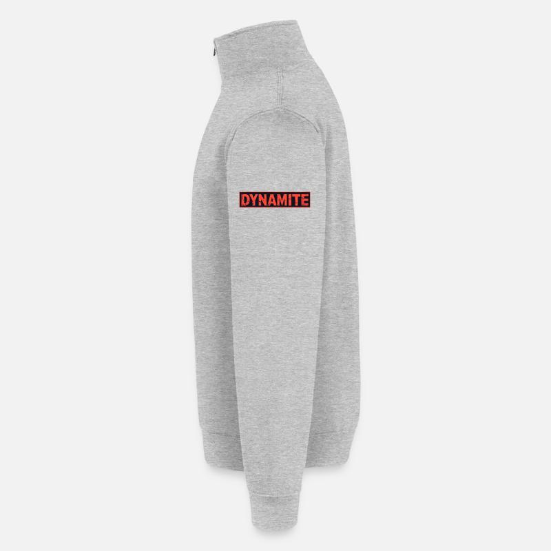 Dynamitisches rotes Grunge-Poster Quarter-Zip-Sweatshirt