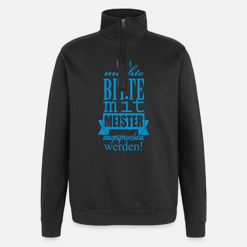 mit Meister angesprochen - Quarter-Zip-Sweatshirt - Schwarz