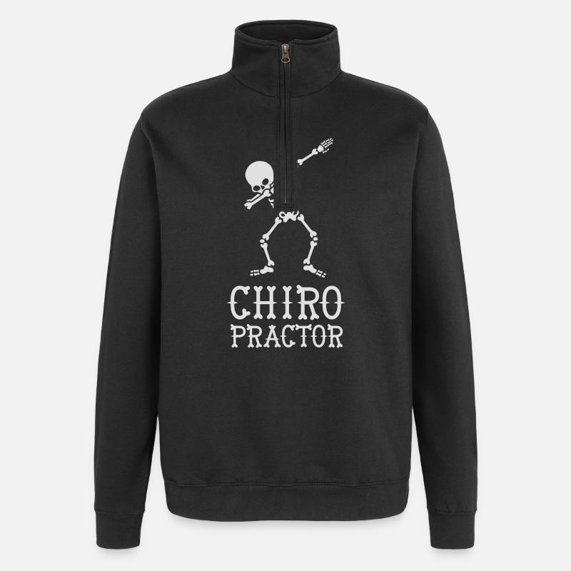 Dab dabbing skeleton chiropractor - Sweat à zip 1/4 - noir