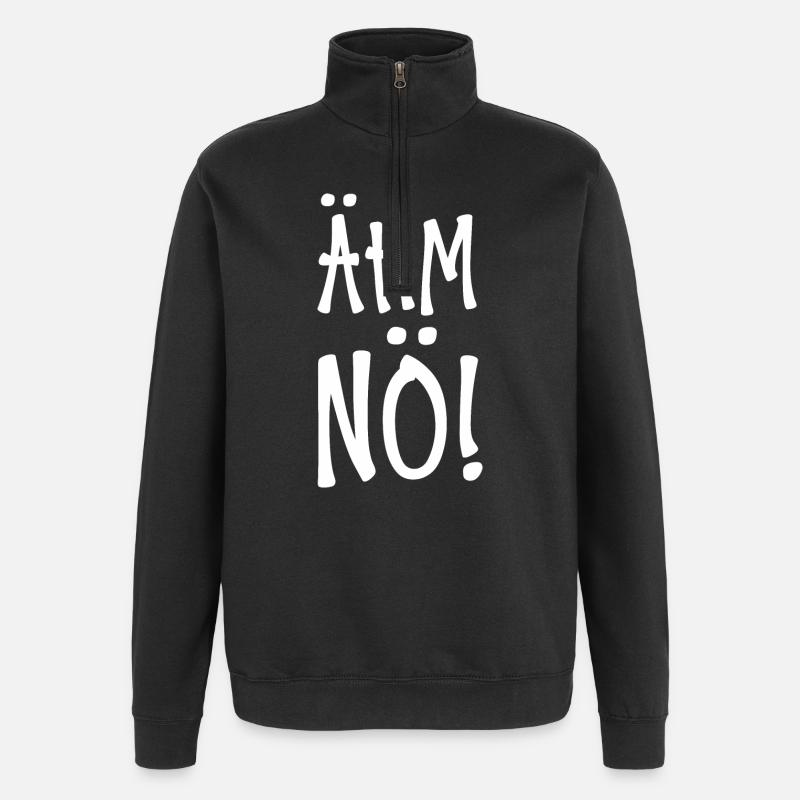 Ähm Nö - Quarter-Zip-Sweatshirt - Schwarz