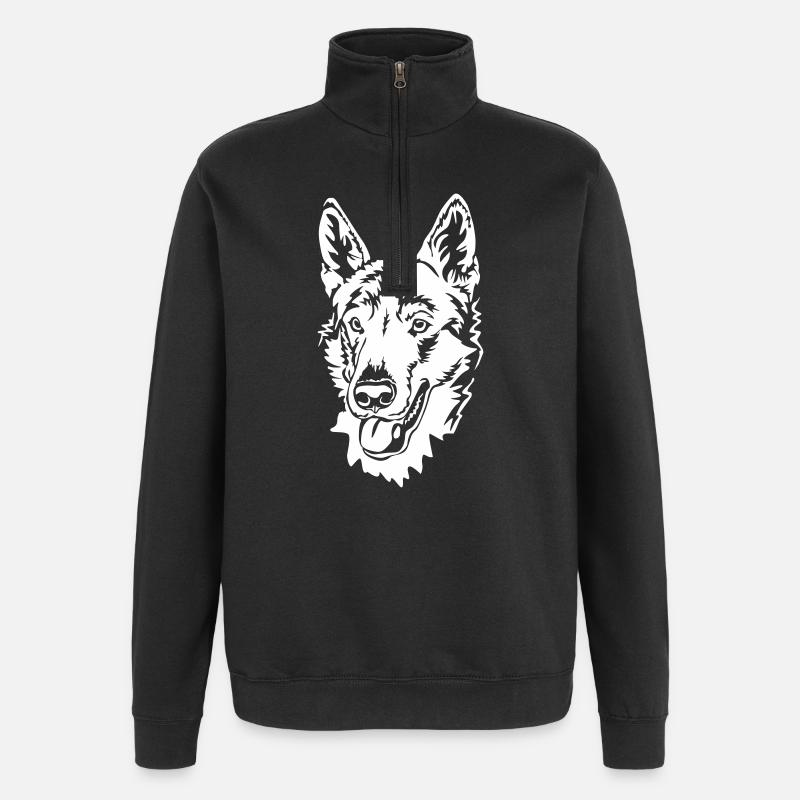 Czech Wolfhound Head "Black Edition" - Quarter-Zip Sweatshirt - black