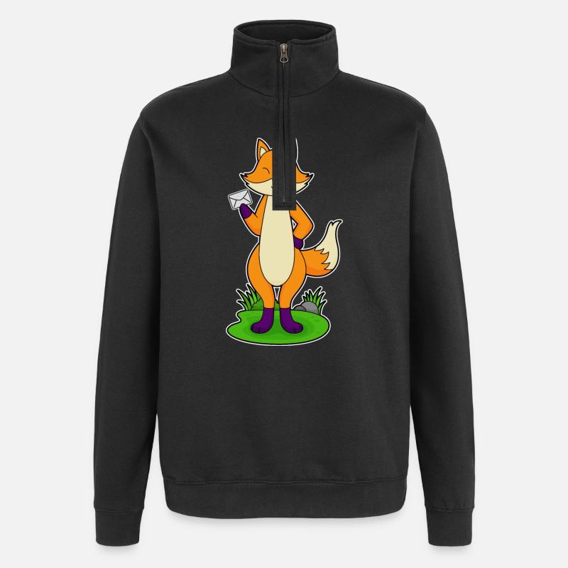 Lettre de Fuchs - Sweat à zip 1/4 - noir