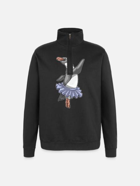 Penguin Ballerina Ballet Dance - Quarter-Zip Sweatshirt - black