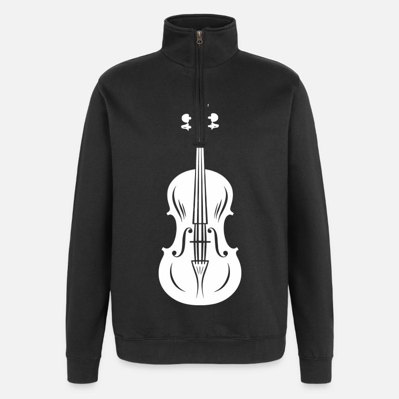 Dessin de violon - Sweat à zip 1/4 - noir