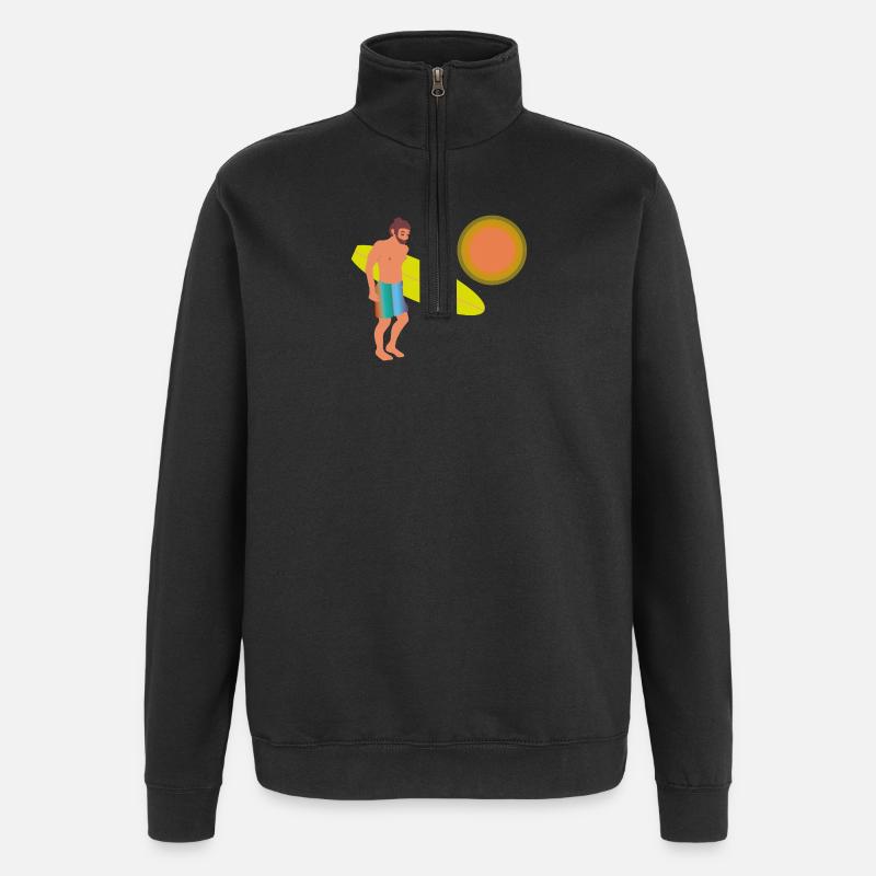 surfeur - Sweat à zip 1/4 - noir