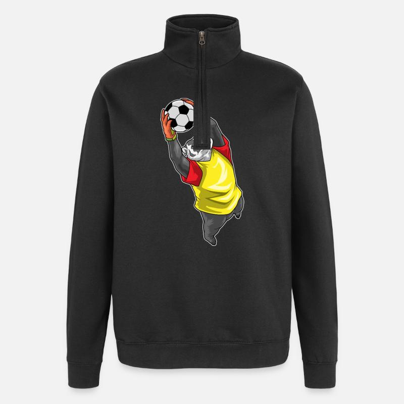 Dachs Torwart Fußball - Quarter-Zip-Sweatshirt - Schwarz
