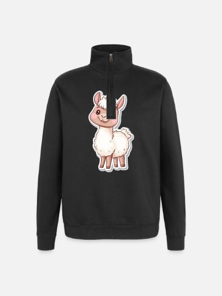 Llama Alpaca Llama Animal Gift - Quarter-Zip Sweatshirt - black