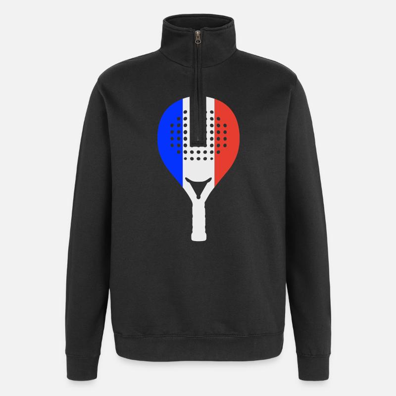 Padel-Frankreich - Quarter-Zip-Sweatshirt - Schwarz