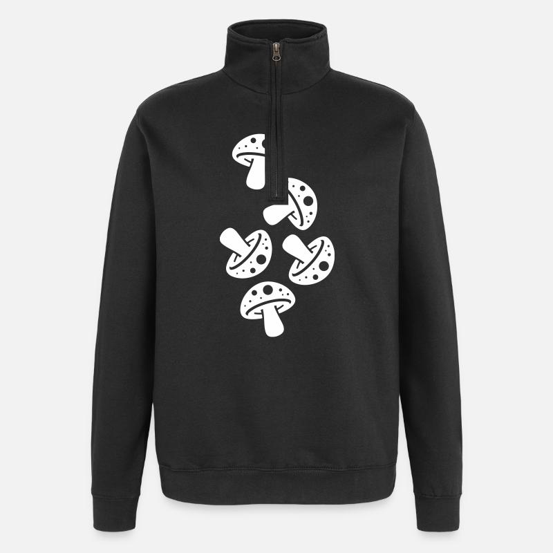 Mushrooms Mushroom Toadstool - Quarter-Zip Sweatshirt - black