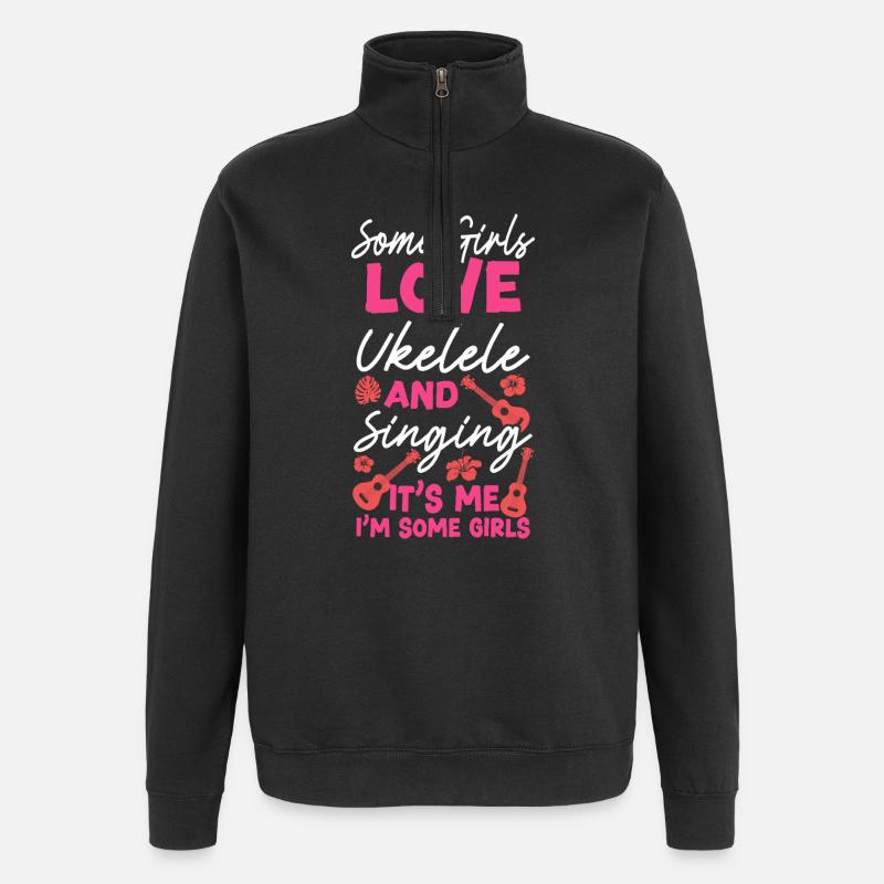 Ukulélé hawaïen ukulélé fille Quelques - Sweat à zip 1/4 - noir