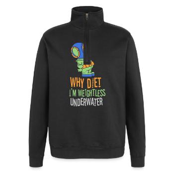 Diving Diver Snorkeling Recreational Diver - Quarter-Zip Sweatshirt - black - Front - AI Model Female 172 light (172cm) & AI Model Male 178 dark (178cm)
