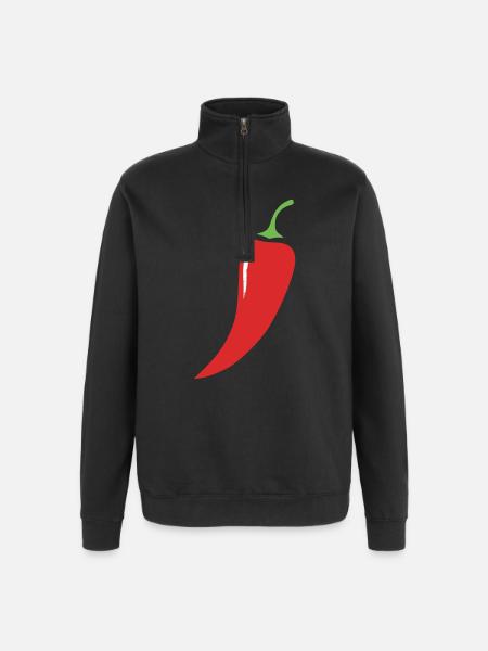 Red Chili Pepper Vegetables - Quarter-Zip Sweatshirt - black