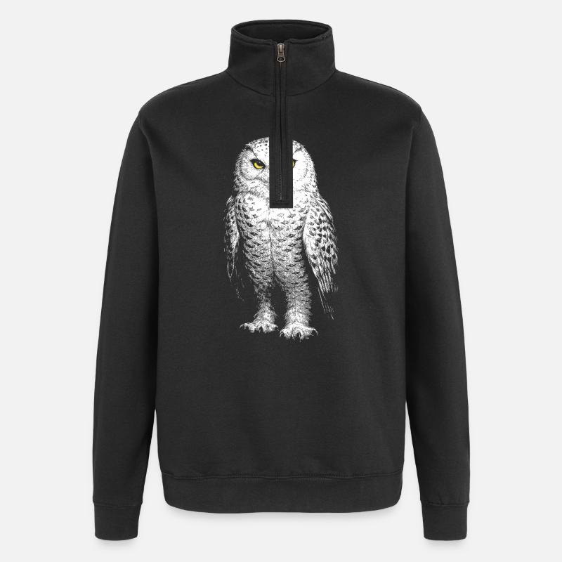 Harfang des neiges - Sweat à zip 1/4 - noir