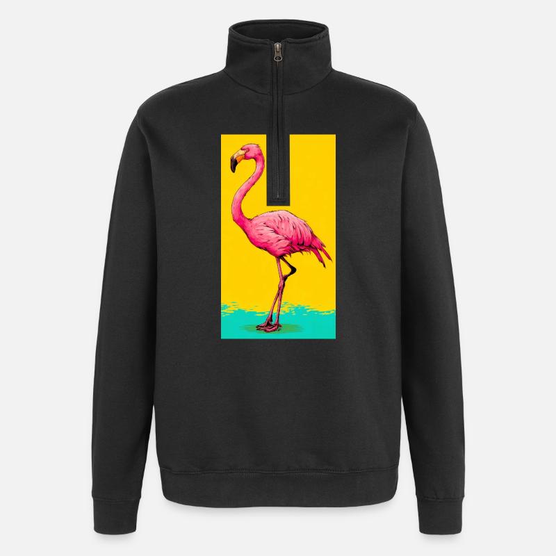 flamingo - Quarter-Zip Sweatshirt - black