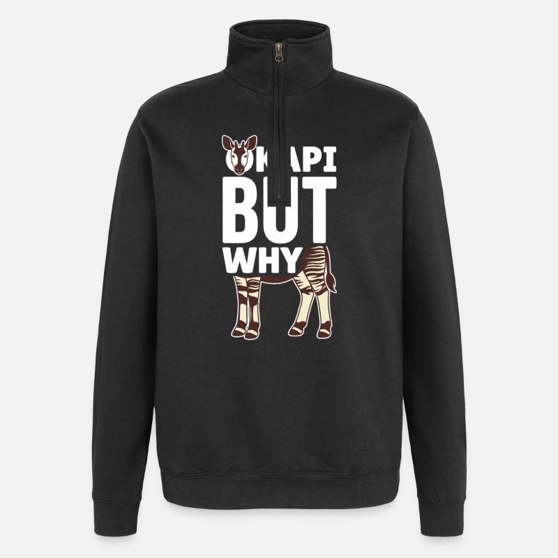Okapi-liebhaber Okapi-tier Seltene Tierweltliebe - Quarter-Zip-Sweatshirt - Schwarz