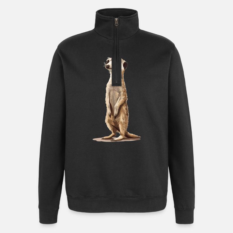 Suricate Erdmännchen - Sweat à zip 1/4 - noir