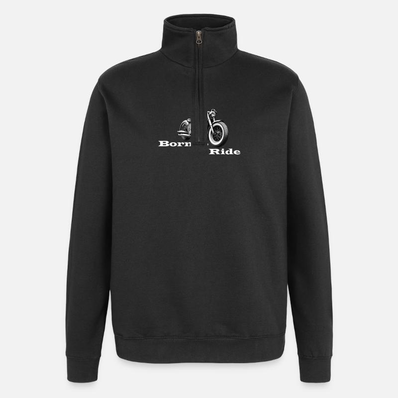 Né pour rouler blanc - Sweat à zip 1/4 - noir