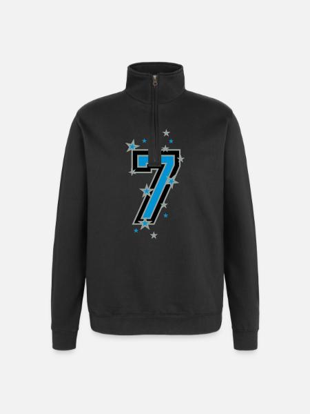 Die Nummer sechs 6 - Quarter-Zip-Sweatshirt - Schwarz