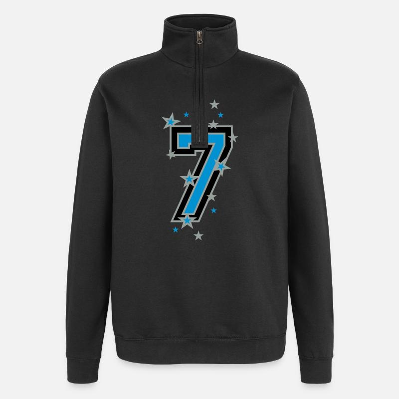 Die Nummer sechs 6 - Quarter-Zip-Sweatshirt - Schwarz