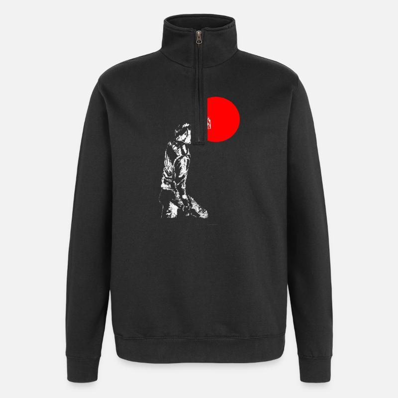 Rote Kreis Silhouette Shirt - Quarter-Zip-Sweatshirt - Schwarz