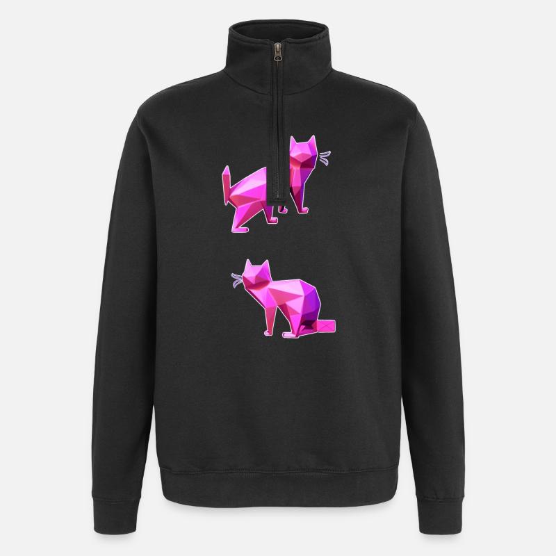 Pink Poly Katzen Duo - Quarter-Zip-Sweatshirt - Schwarz