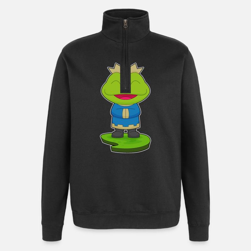 Frosch Krone - Quarter-Zip-Sweatshirt - Schwarz