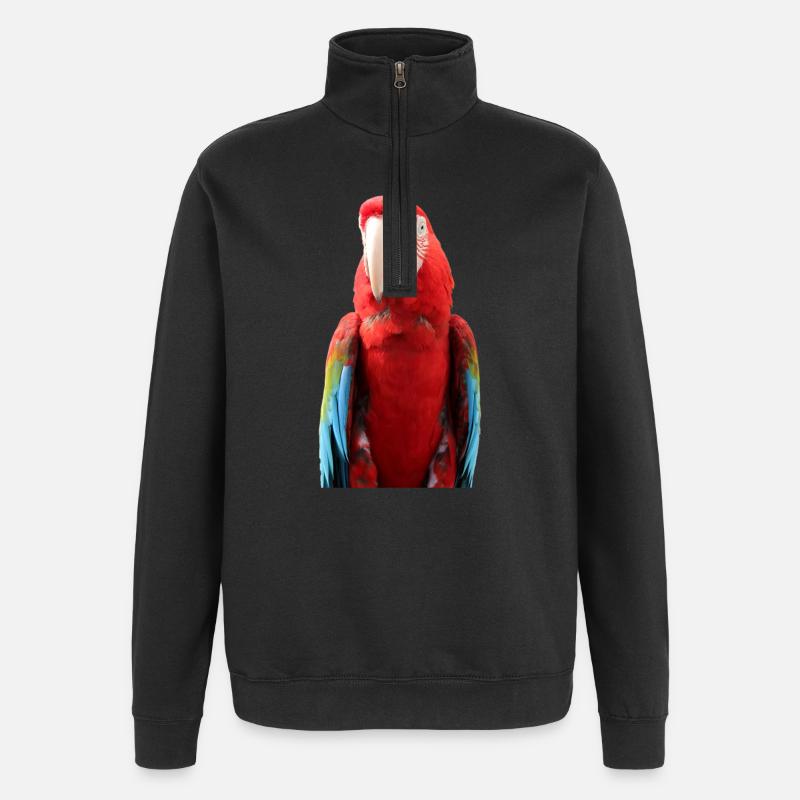Papageien T-shirt Geschenk - Quarter-Zip-Sweatshirt - Schwarz