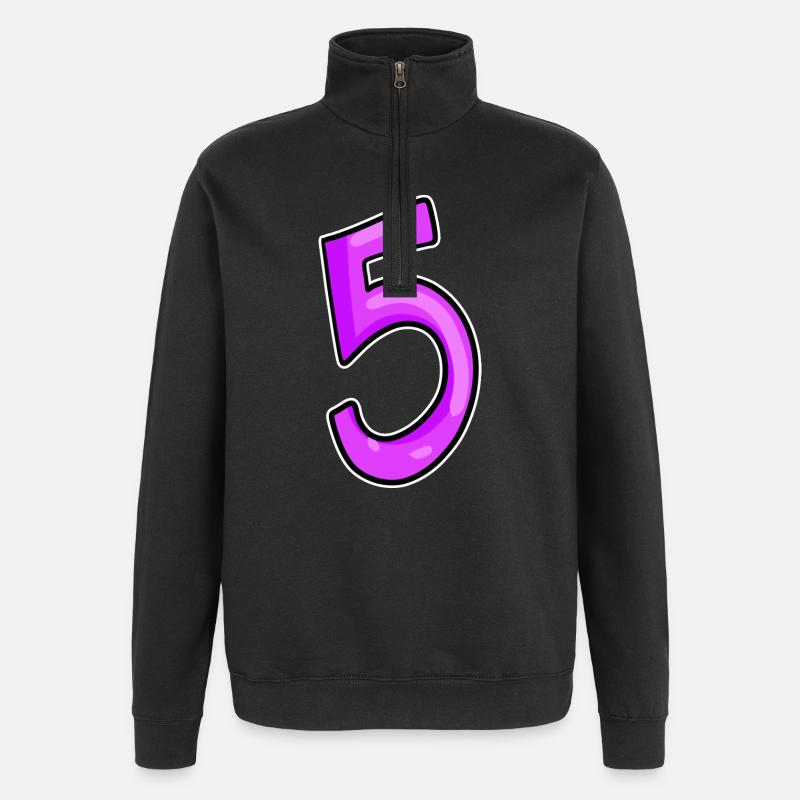 5 - Sweat à zip 1/4 - noir