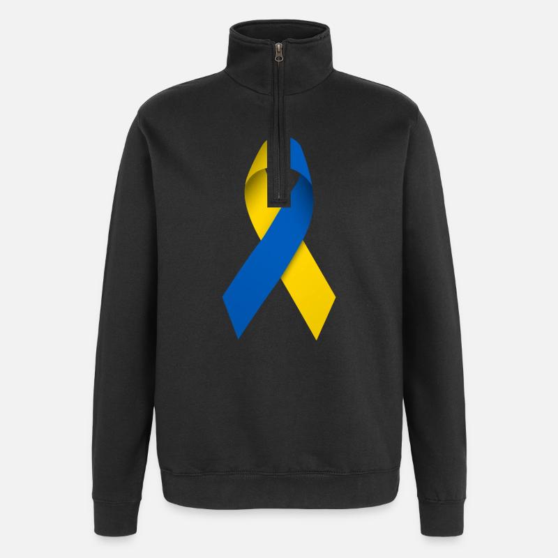 Ukrainian Peace Loop - Quarter-Zip Sweatshirt - black