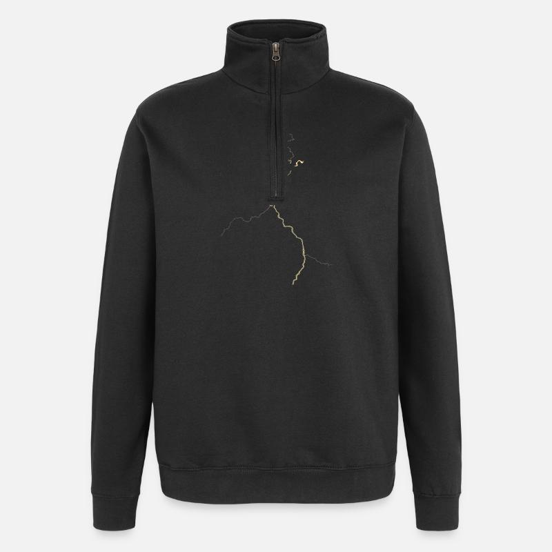 Goldene Adern auf Schwarz - Quarter-Zip-Sweatshirt - Schwarz