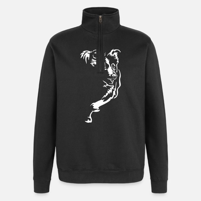 Border Collie "Black Edition" - Quarter-Zip-Sweatshirt - Schwarz