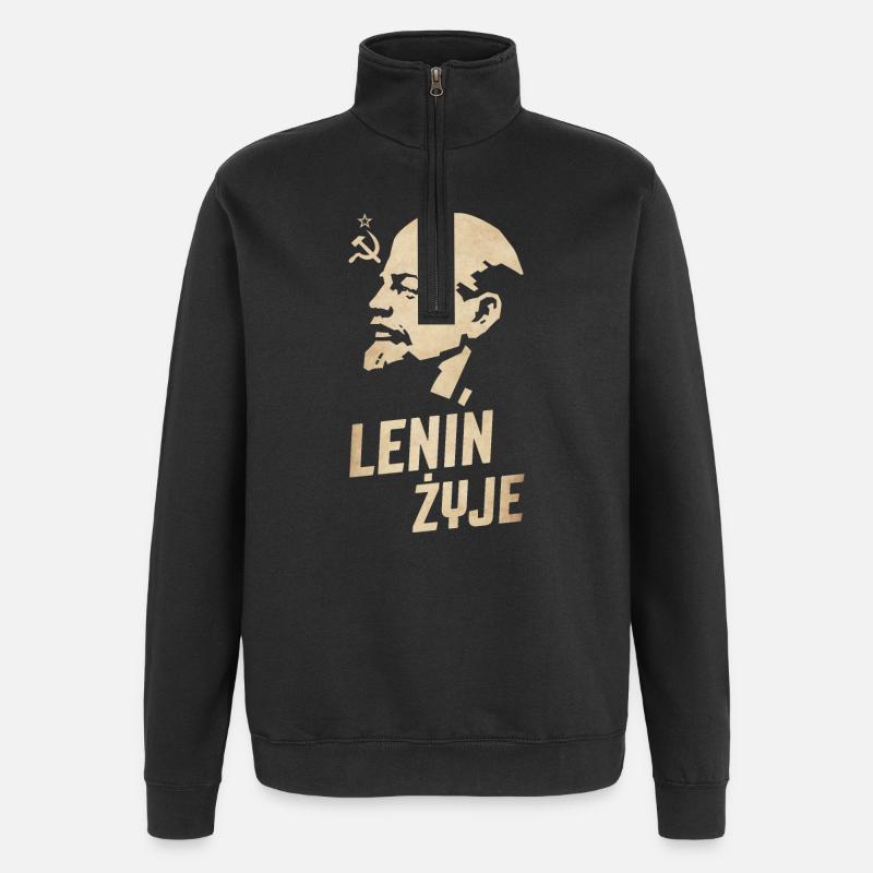Lenin lebt - Quarter-Zip-Sweatshirt - Schwarz