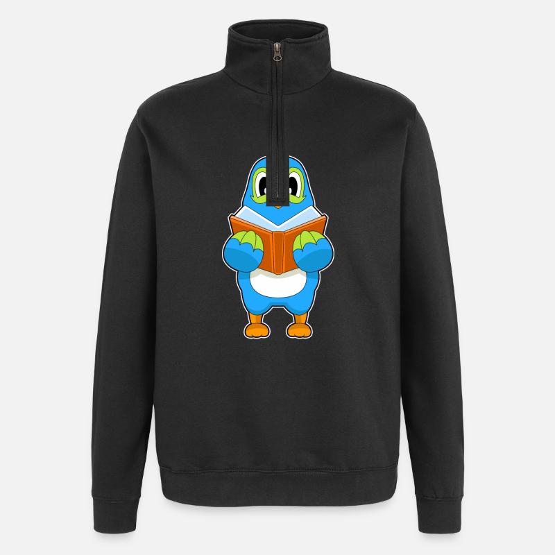 Parrot Nerd Book - Quarter-Zip Sweatshirt - black