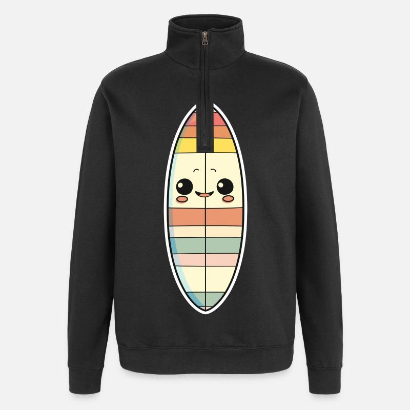 Surfboard Comic Style - Quarter-Zip Sweatshirt - black