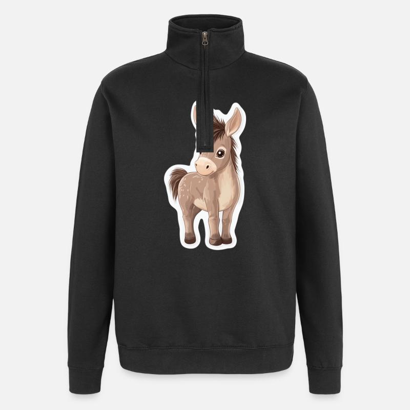 Esel - Quarter-Zip-Sweatshirt - Schwarz