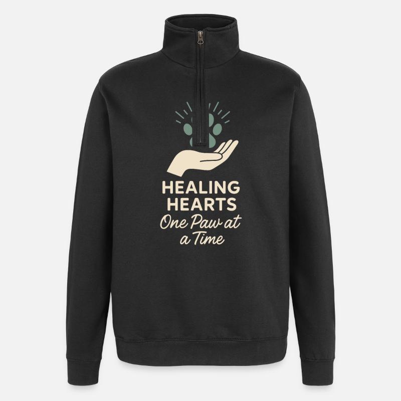 Tierheimmitarbeiter, Tierrettungs-freiwilliger - Quarter-Zip-Sweatshirt - Schwarz