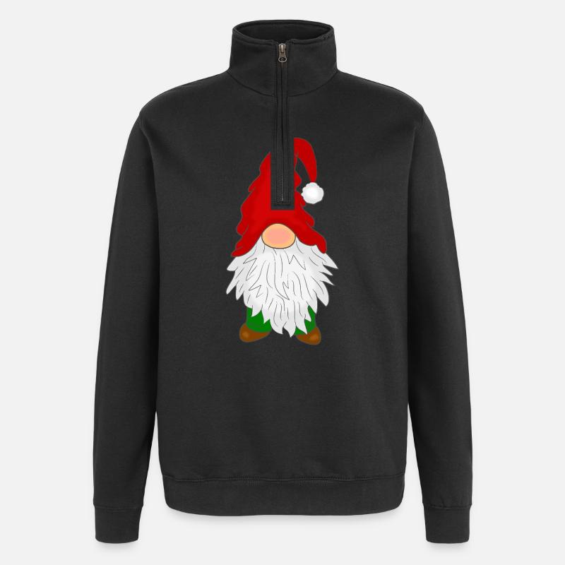 Wichtel mit Bart - Quarter-Zip-Sweatshirt - Schwarz