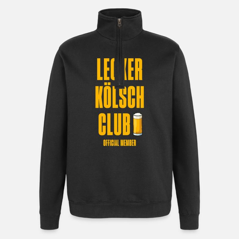 Lecker Kölsch Club Design Membre Officiel - Sweat à zip 1/4 - noir