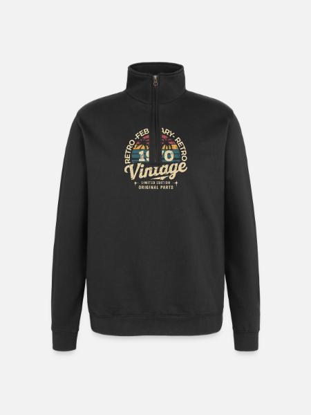 February 1970 | Awesome since February 1970 - Quarter-Zip Sweatshirt - black