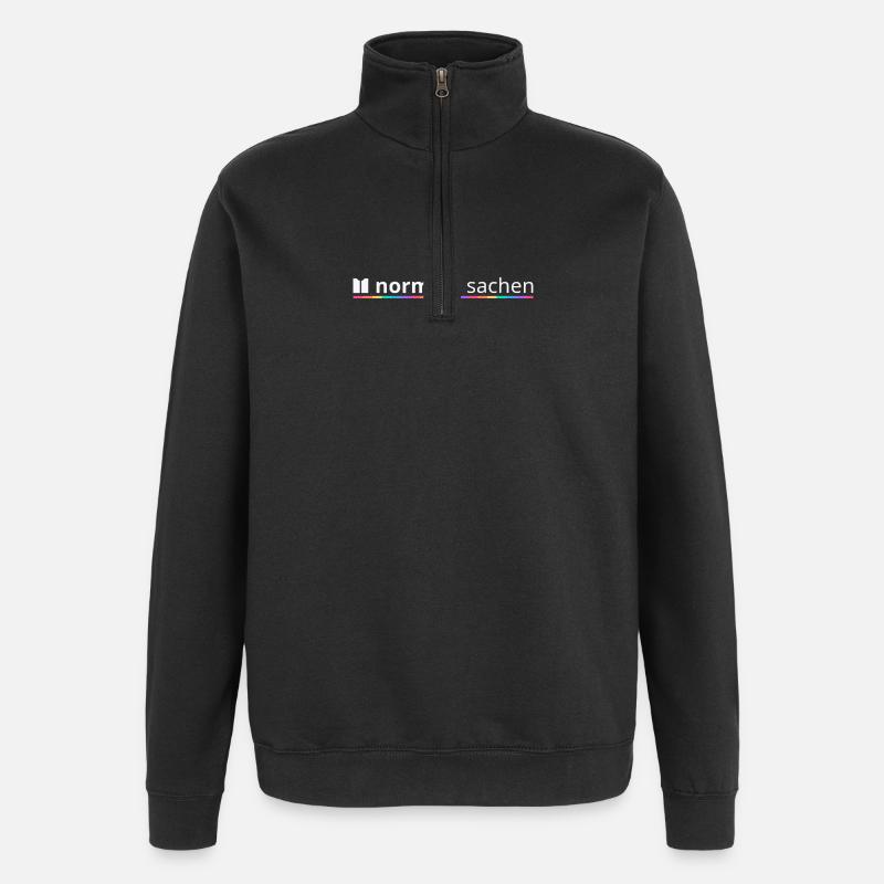 Normal Stuff Logo Arc-en-ciel - Sweat à zip 1/4 - noir