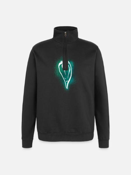 Blacklight Neon Chili - Quarter-Zip Sweatshirt - black