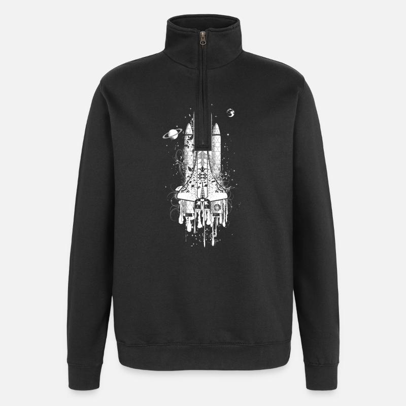 fusée imaginative - Sweat à zip 1/4 - noir