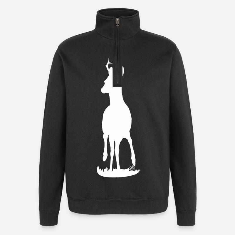 stolzer Rehbock (weiß) - Quarter-Zip-Sweatshirt - Schwarz