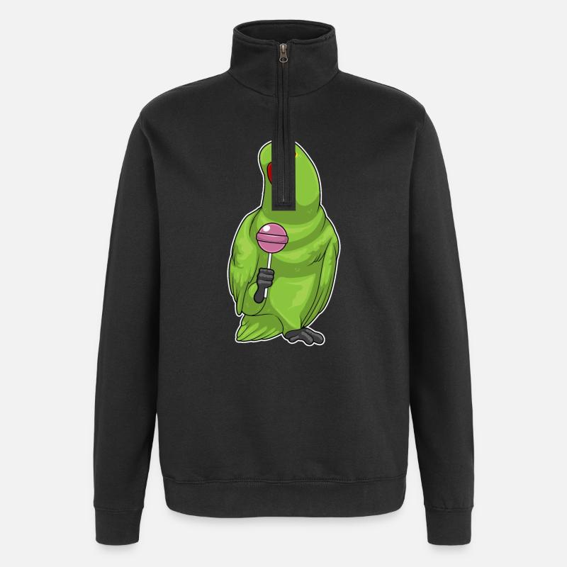 Papagei Lutscher Süßigkeiten - Quarter-Zip-Sweatshirt - Schwarz