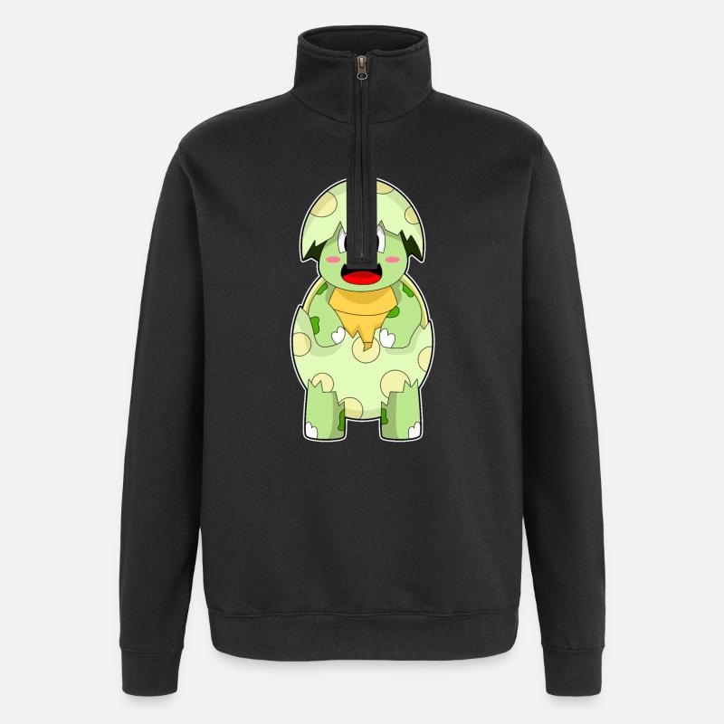 Schildkröte Eierschale - Quarter-Zip-Sweatshirt - Schwarz